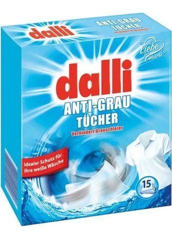Серветки абсорбуючі для білих тканин Dalli Schmutzfangtucher Anti-grau, 15шт
