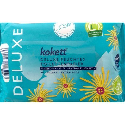 Вологий туалетний папір Kokett Deluxe Hamamelis, 50 шт