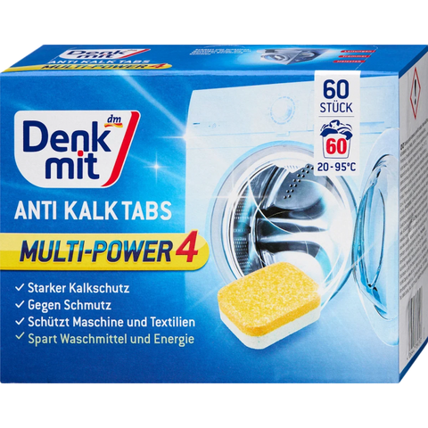 Таблетки Denkmit проти накипу для пральної машини Multi-Power 4, 60 шт