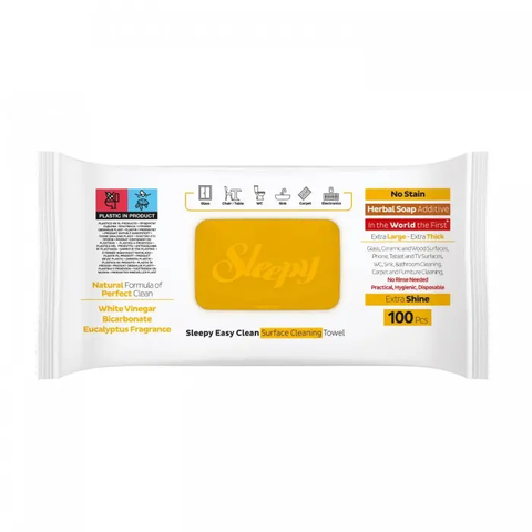 Вологі серветки для прибирання Sleepy Easy Clean з клапаном Евкаліпт, 100шт