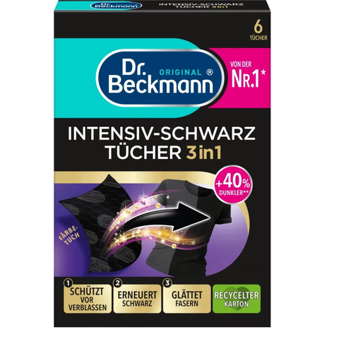 Серветки Dr. Beckmann 2 в 1 для оновлення чорного кольору та тканини, 6 шт